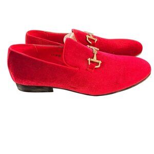 New Men's Dress Red Shoes Velvet Tuxedo Loafer Fashion Slip On Size 13